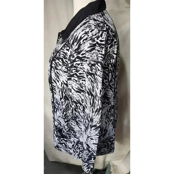C.J. BANK ZIP UP JACKET BLACK AND WHITE PLUS SIZE 3X - Picture 2 of 7